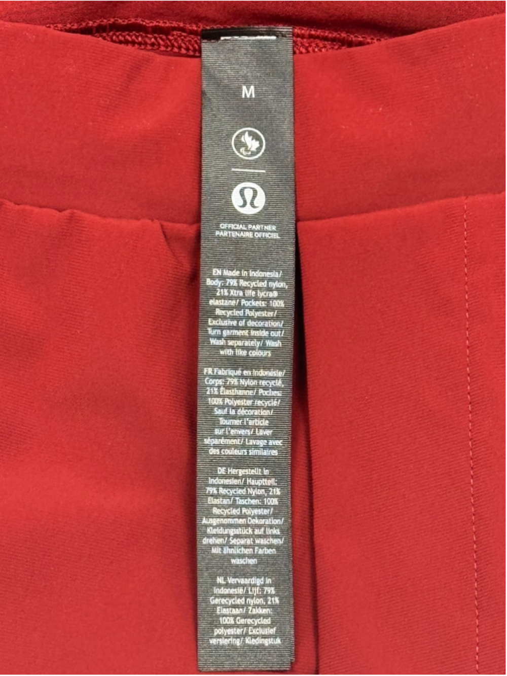 Lululemon Team Canada 2024 Paris Olympics Red Joggers Size Medium - Picture 11 of 13
